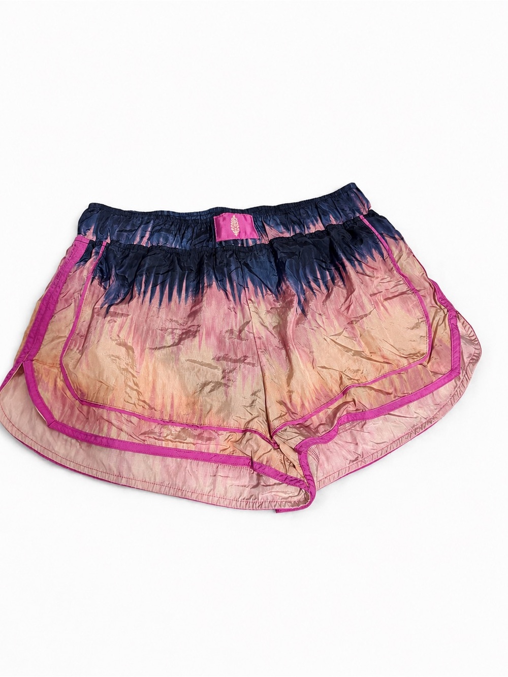 Free People Pink, Navy & Peach Tie-Dye Athletic Shorts